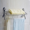 现代家居时尚卫浴吸盘双杆毛巾架 银色高档不褪色浴室收纳置物架