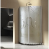 DM-292 大理石底座+冰雕艺术钢化玻璃圆弧形简易淋浴房